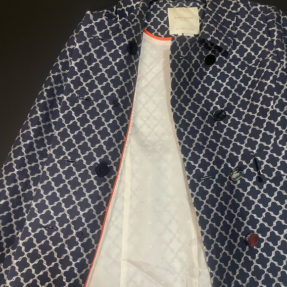 Kate Spade Navy and White Pea Coat - Picture 4 of 7